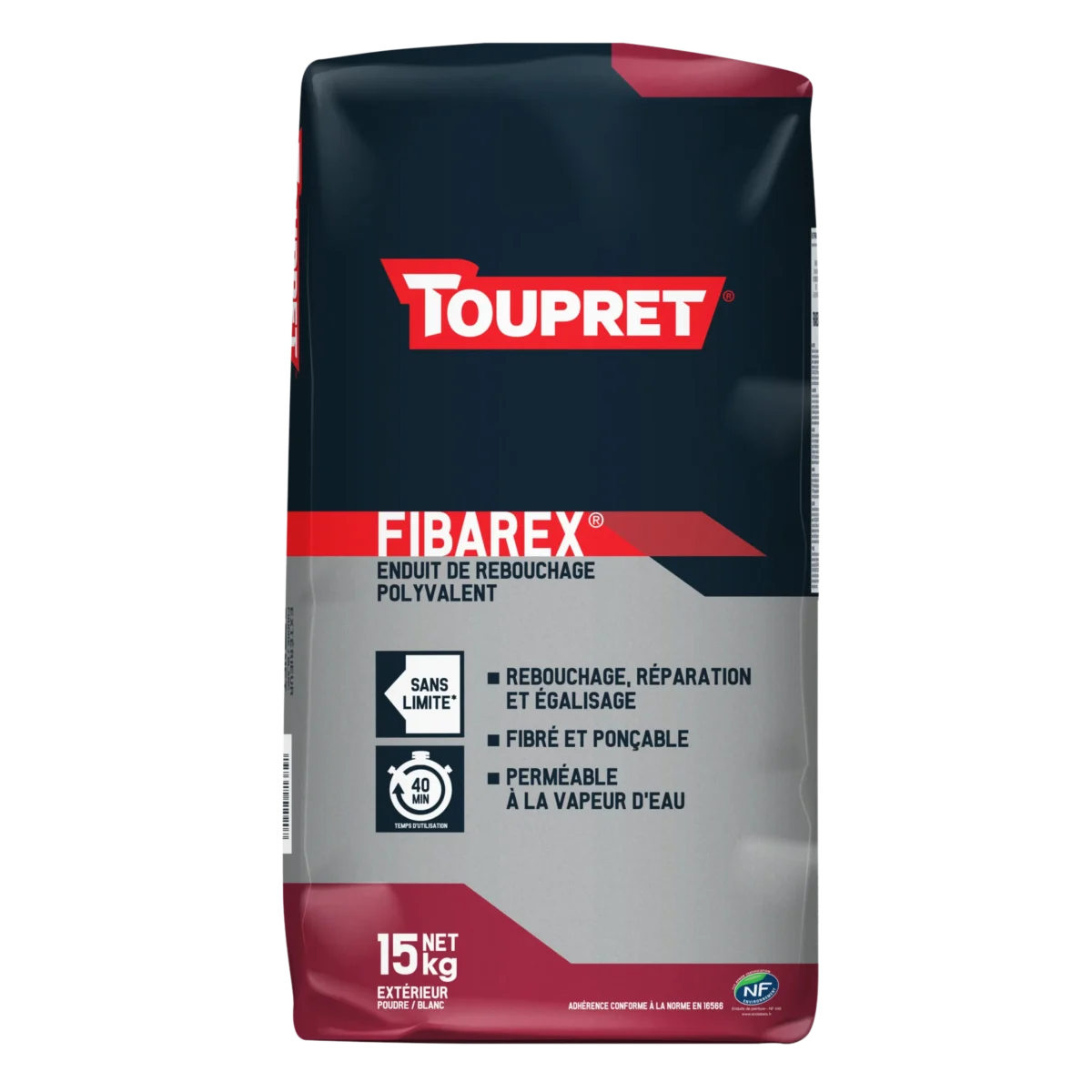 Enduit de rebouchage FIBAREX Toupret pour réparation des murs et fissures