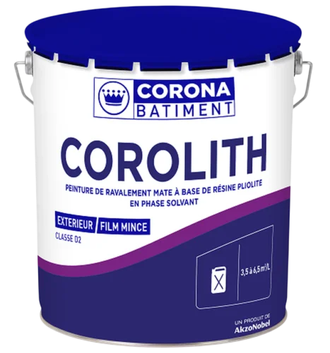 Peinture façade COROLITH Corona Bâtiment phase solvant extérieure film mince