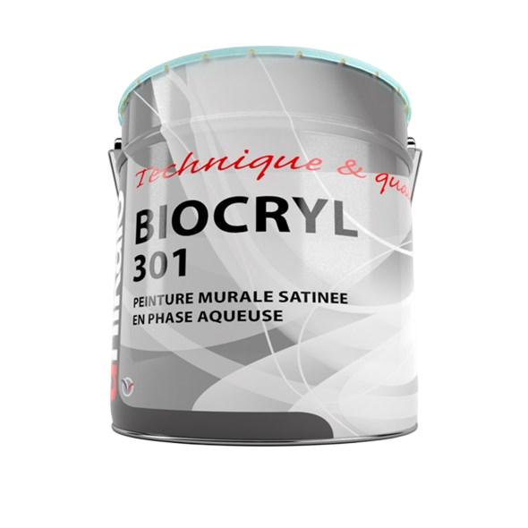 Peinture murale satinée BIOCRYL 301 Technico & Qualité pour murs intérieurs