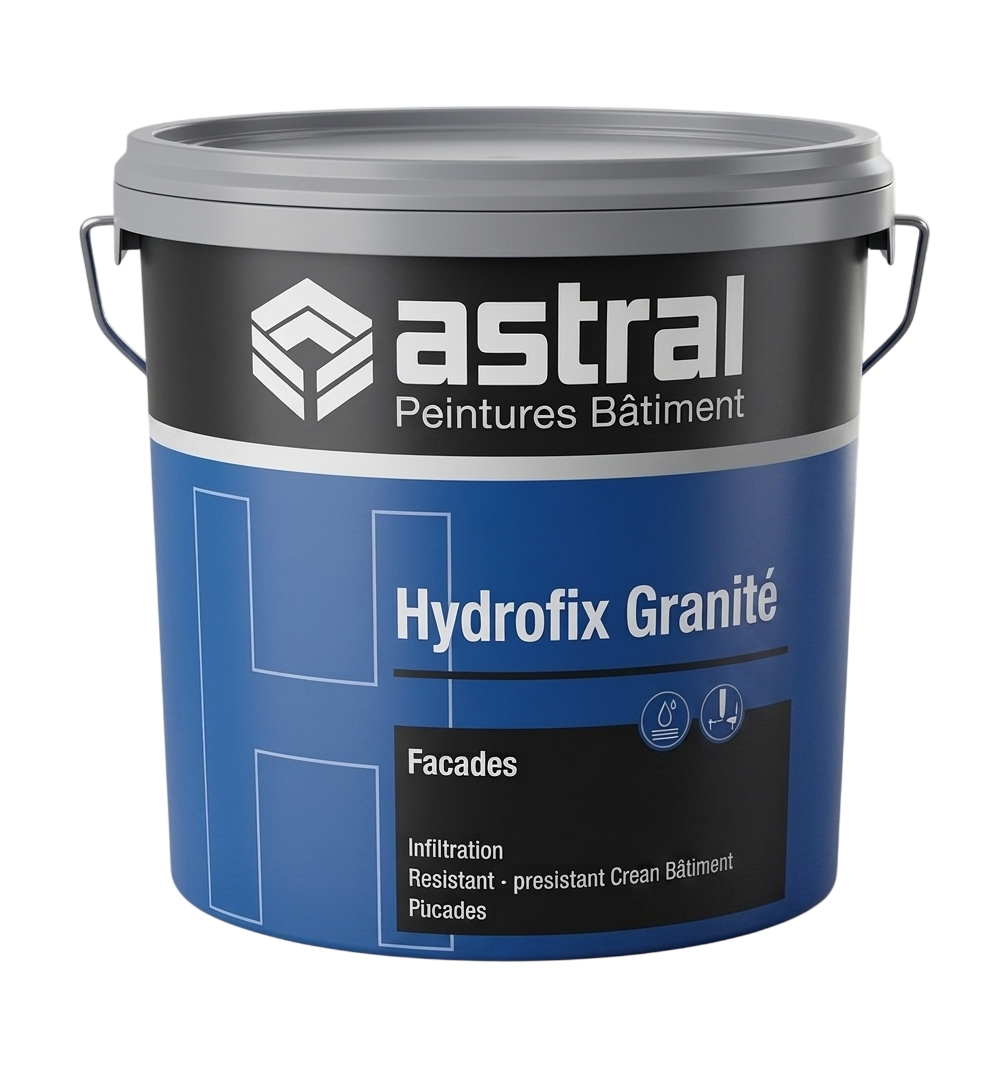 Pot de peinture d'impression Hydrofix Granité Astral Peintures Bâtiment pour façades.