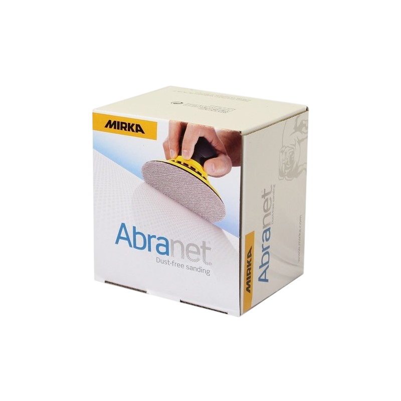 Boîte de disques abrasifs Mirka Abranet pour ponçage sans poussière.