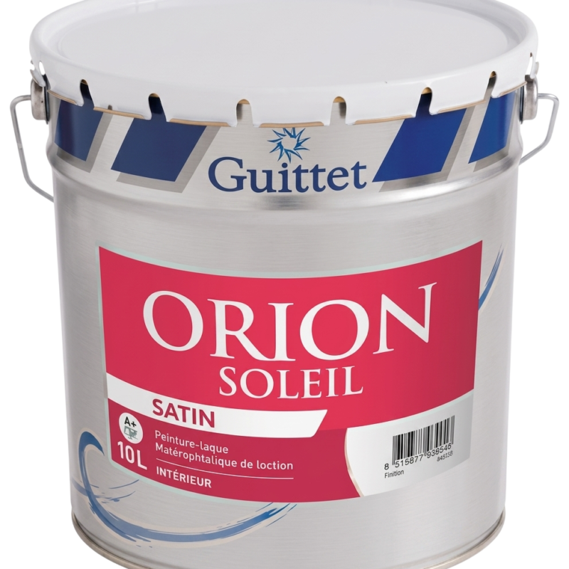 Fût de 15L de peinture laque satinée Orion Soleil de Guittet pour intérieur.