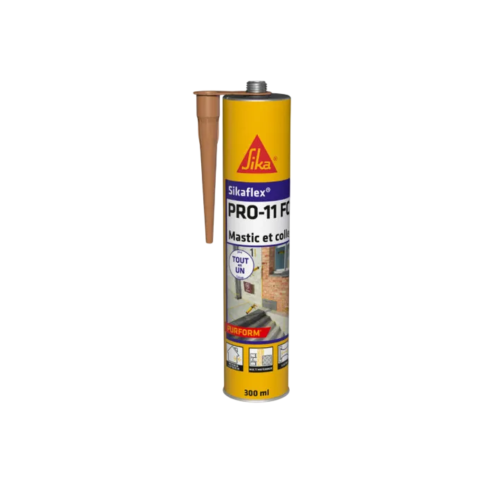Cartouche jaune de mastic-colle polyuréthane SikaFlex PRO-11 FC Purform.
