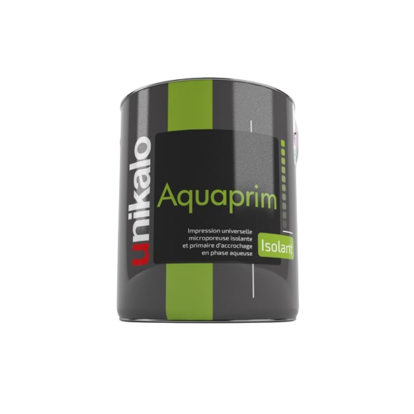 Pot de peinture d'impression isolante Aquaprim Unikalo contre les taches.