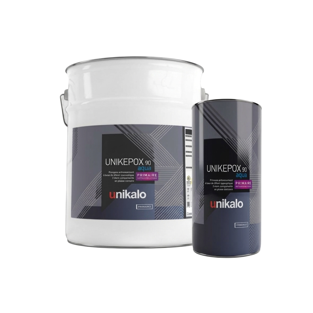 Kit de deux pots de primaire anticorrosion Unikepox 90 Aqua d'Unikalo.
