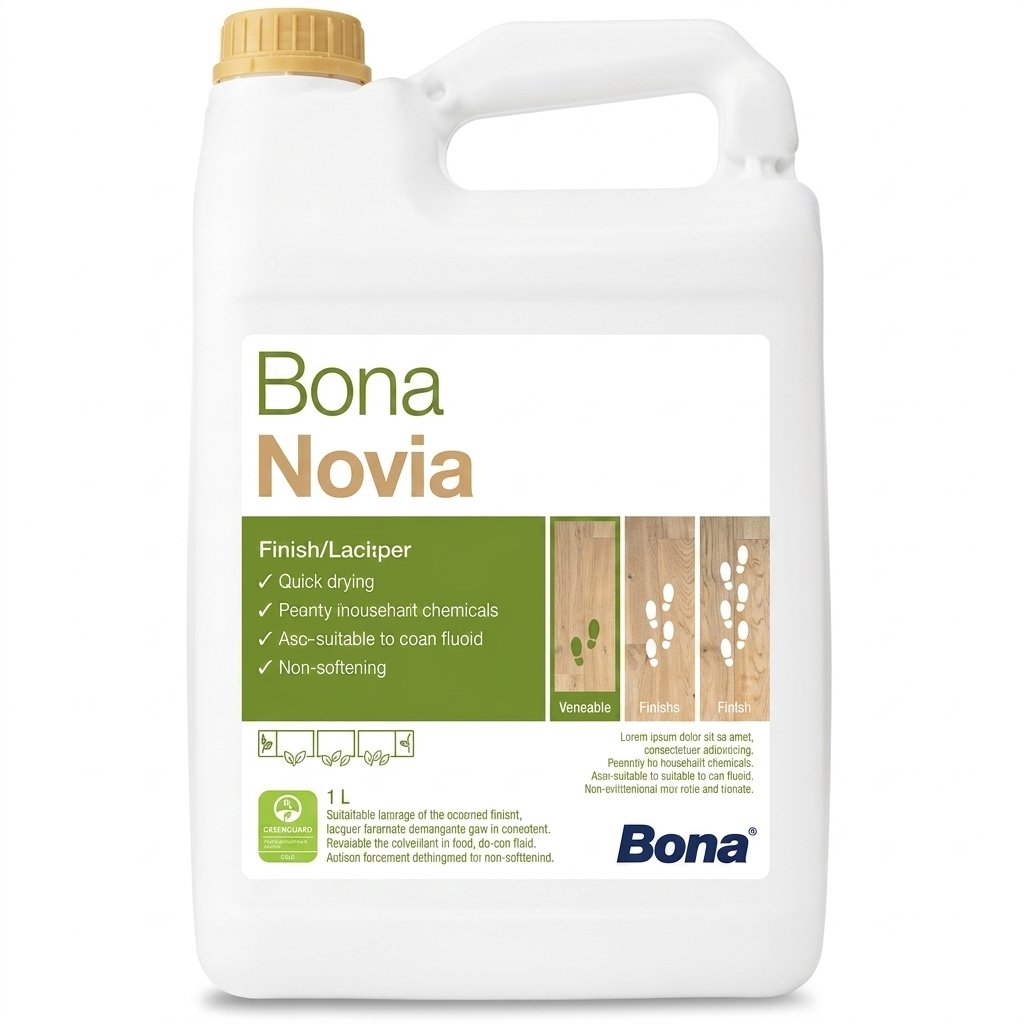 Bidon blanc de vitrificateur pour parquet en bois à base d'eau Bona Novia.