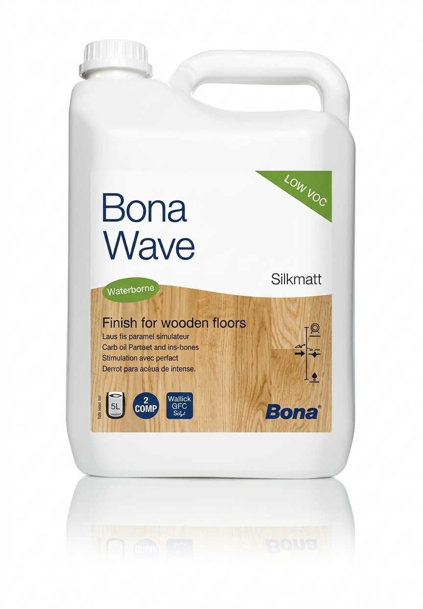 Bidon blanc de vitrificateur bi-composant pour parquet Bona Wave aspect Silkmatt.