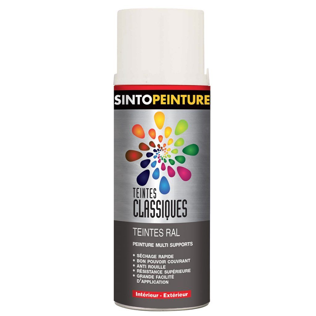 Bombe de peinture aérosol multi-supports Sinto Peinture gamme Teintes Classiques RAL.