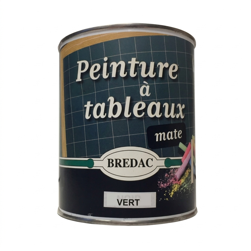 Pot de peinture à tableaux mate verte Bredac pour écriture à la craie.