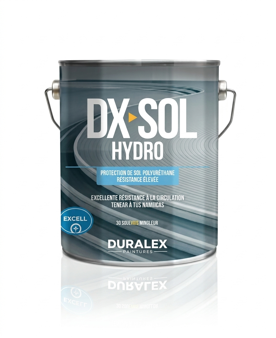 Pot de peinture de protection de sol polyuréthane Duralex DX Sol Hydro haute résistance.