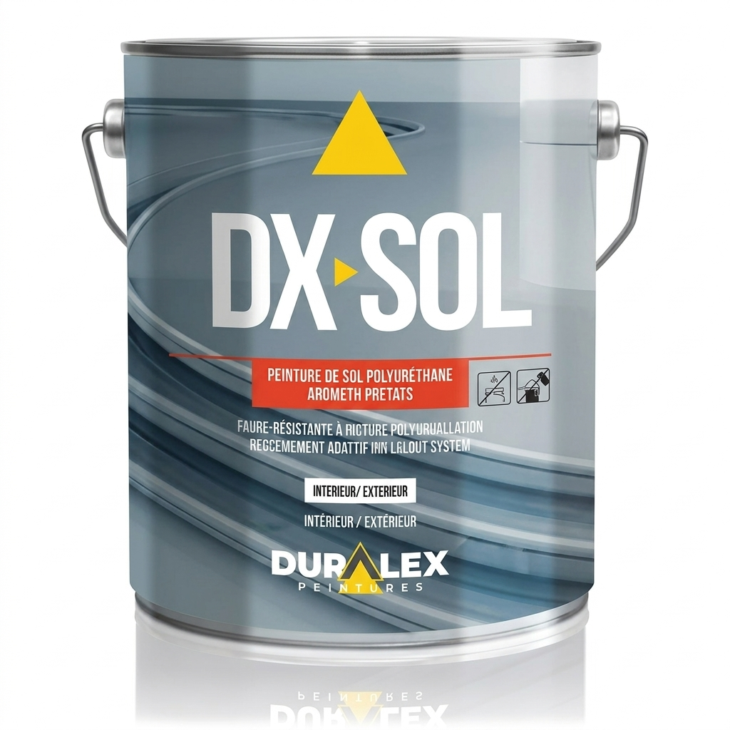 Pot de peinture de sol polyuréthane Duralex DX Sol pour usage intérieur et extérieur.