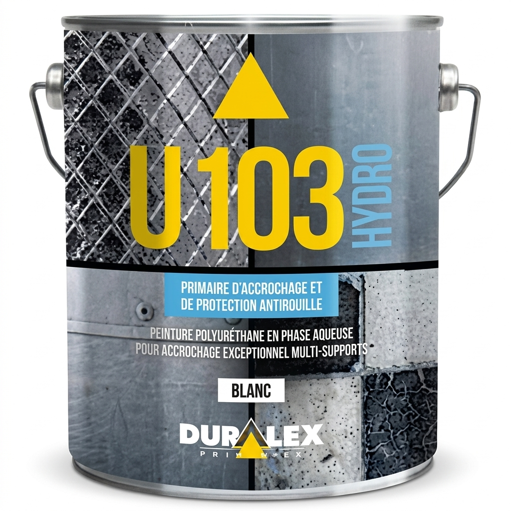 Pot de primaire d'accrochage et protection antirouille Duralex U103 Hydro blanc.