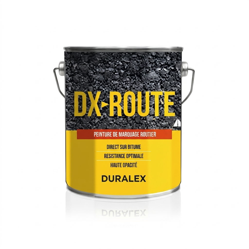 Pot de peinture de marquage routier Duralex DX Route pour surfaces bitumées.