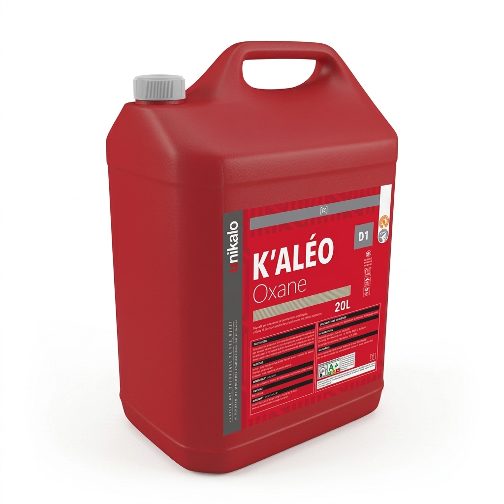 Bidon rouge d'hydrofuge de surface siloxane incolore Unikalo K'Aléo Oxane D1.