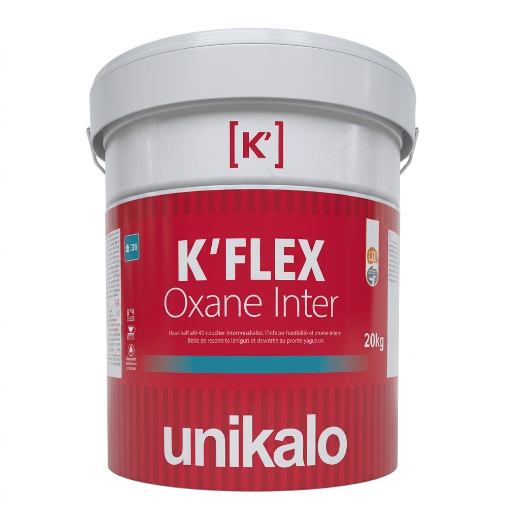 Grand seau blanc et rouge de revêtement intermédiaire siloxane Unikalo K'Flex Oxane Inter en format 20 Kg.