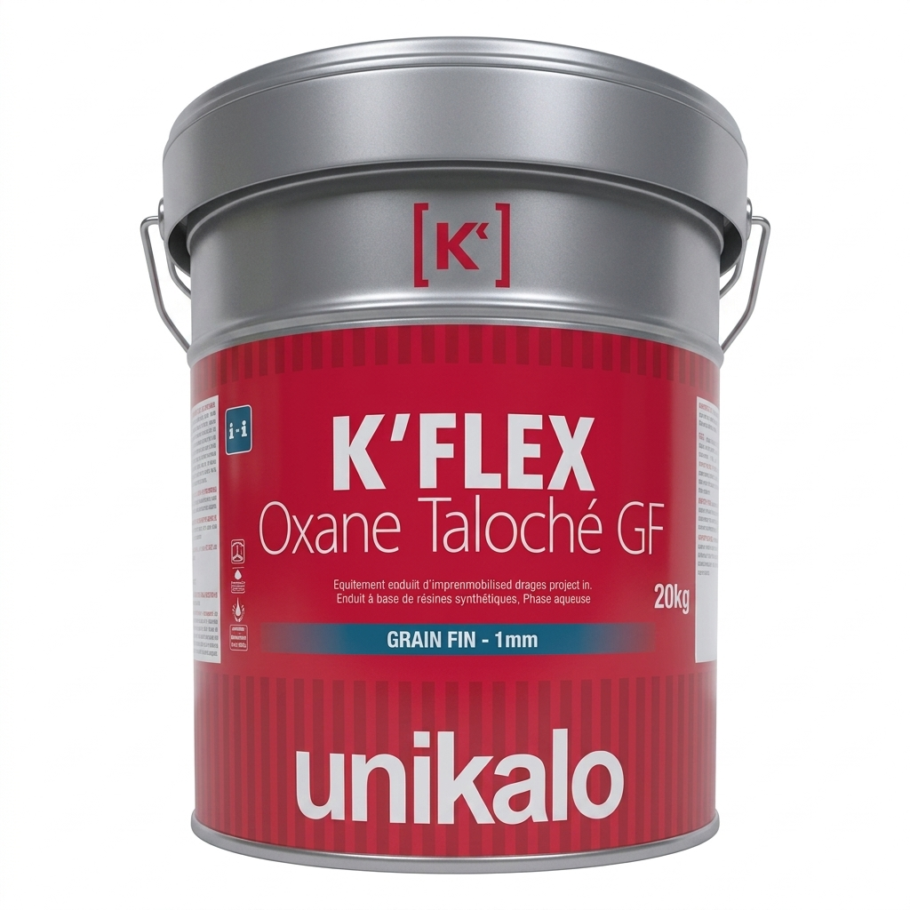 Grand seau métallique Unikalo K'Flex Oxane Taloché GF de 20 Kg avec finition Grain Fin 1mm pour façades.