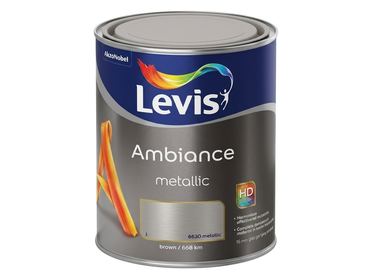 Pot de peinture décorative à effet Levis Ambiance Metallic pour finitions intérieures métallisées.