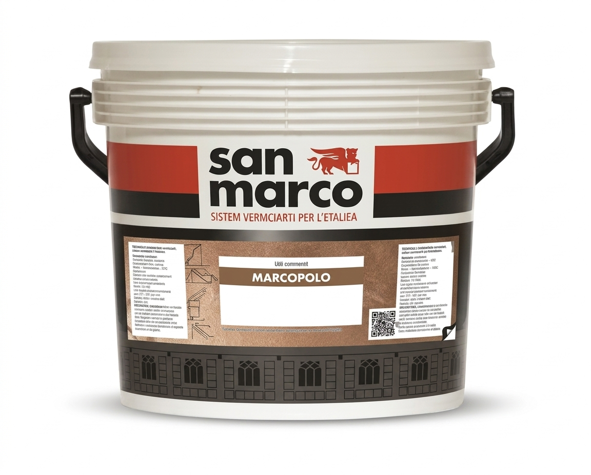 Pot de peinture de finition décorative d'intérieur effet métallique sablé San Marco Marcopolo.