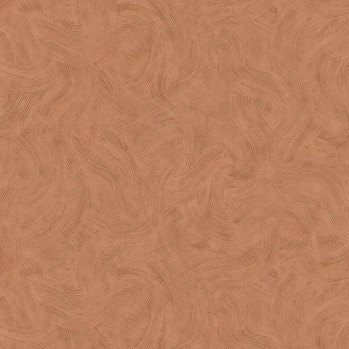 Papier peint Casamance Pitigliano Terracotta à texture minérale effet taloché.
